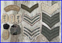 Post World War II British army military patch's, Stripes, Ranks