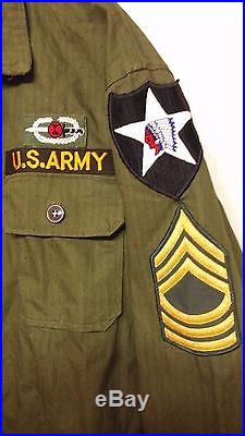 RARE 1941 WW2 US Army P-41 HBT Amended Jacket + Repro Patch US Military Uniform