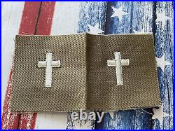 RARE Authentic Unused WW2 US Army Chaplain Corps Officer Khaki Uniform Insignia