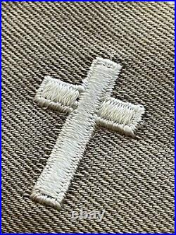RARE Authentic Unused WW2 US Army Chaplain Corps Officer Khaki Uniform Insignia