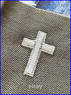 RARE Authentic Unused WW2 US Army Chaplain Corps Officer Khaki Uniform Insignia