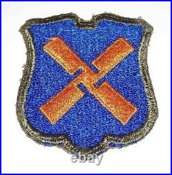 RARE ORIGINAL CUT-EDGE, GREENBACK WW2 12th ARMY CORPS OD BORDER PATCH