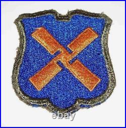 RARE ORIGINAL CUT-EDGE, GREENBACK WW2 12th ARMY CORPS OD BORDER PATCH