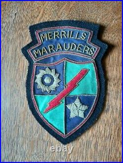 RARE Original WWII US ARMY MERRILLS MARAUDERS Bullion Patch