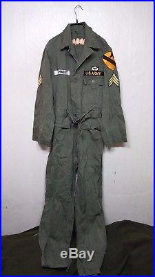 RARE Vintage WW2 US ARMY HBT COVERALL Suit + Patch Work Military Uniform Clothes