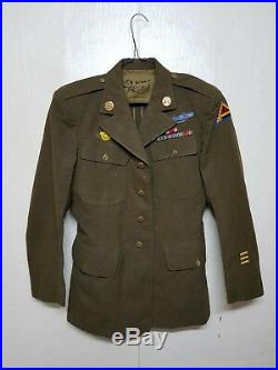 RARE WW2 Vintage US Army Dress Coat Jacket Patch Badge Insignia Military Clothes