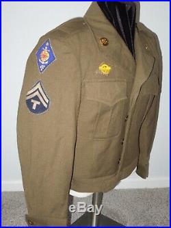 RARE WWII 35th Transportation Corps Service Group Patch & Ike Jacket US Army
