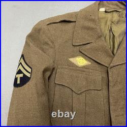 RARE WWII U. S. Army Ike Jacket 7th Army Patch Technician 5th Grade Ribbons