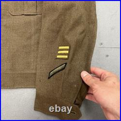 RARE WWII U. S. Army Ike Jacket 7th Army Patch Technician 5th Grade Ribbons