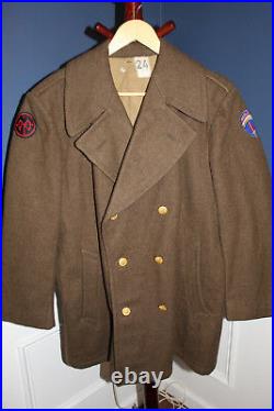 Rare Original WW2 U. S. Army French Made Double Patched Wool Uniform Coat