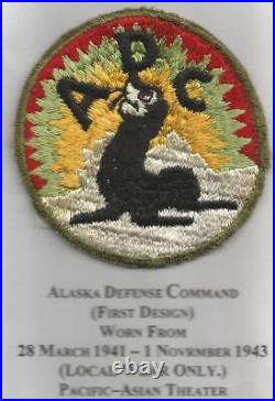 Rare Red Background WW 2 US Army Alaska Defense Command Patch Inv# JR238