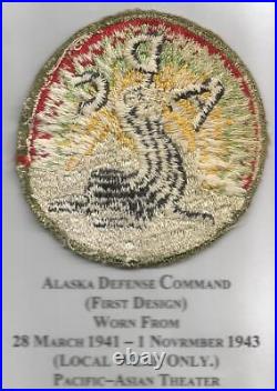 Rare Red Background WW 2 US Army Alaska Defense Command Patch Inv# JR238