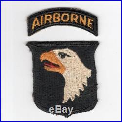 Rare Type 12 WW 2 US Army 101st Airborne Division Patch & Tab Inv# H736