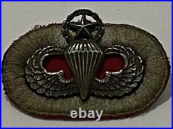 Rare Vintage US Army WW2 Lapel Pin Paratrooper Master Jumper & Original Patch