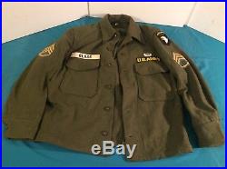 Rare WW2 US Army 101st Airborne Eagle Paratrooper Wool Shirt With Patches Nice