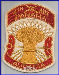 Rare WW 2 US Army 4th Artillery Panama Wool Patch Inv# S853