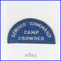 Rare WW 2 US Army Camp Crowder Service Command Patch Inv# H731