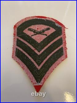 Red WWII 1940s Felt US Military Patches Pins Army Rifles Sargent Sergeant Lot