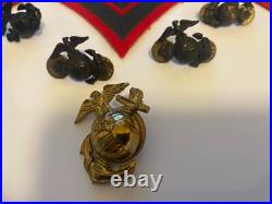 Red WWII 1940s Felt US Military Patches Pins Army Rifles Sargent Sergeant Lot