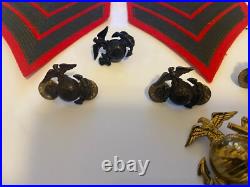 Red WWII 1940s Felt US Military Patches Pins Army Rifles Sargent Sergeant Lot