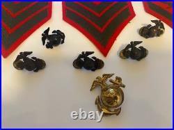 Red WWII 1940s Felt US Military Patches Pins Army Rifles Sargent Sergeant Lot