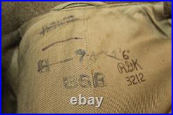 Scarce Original WW2 U. S. Army Panama Canal Patched OD Wool Overcoat 1942 d