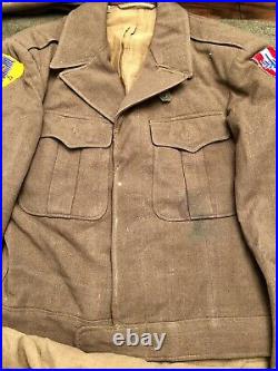 Scarce WWII US Army 4th Cavalry Regiment Uniform Grouping With Wool Patches