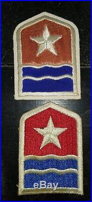 Scarce WWII US Army Middle East Italian Silk Theater Made Patch Set x2