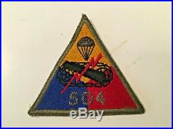 TT205 WW2 US Army Armored Tank Battalion Patch Hand Embroidered Bullion 504 WB4