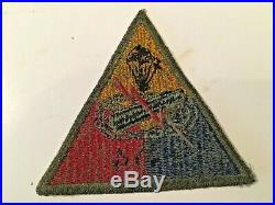 TT205 WW2 US Army Armored Tank Battalion Patch Hand Embroidered Bullion 504 WB4