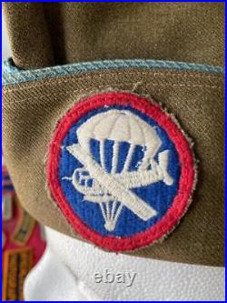 Theater Made US Army Glider / Paratroops Infantry Overseas Cap & Patch No Tag