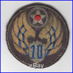 Theater Made WW 2 US Army 10th Air Force Bullion Patch Inv# Z758