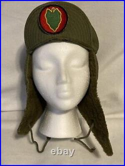 USARMY M-Q1 Field Pile Cap US Army 40's With24th Division Patch