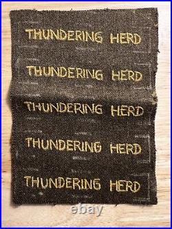 US ARMY WW2 VTG Patch 8th ARMORED DIVISION THUNDERING HERD UNCUT x5