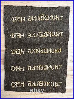 US ARMY WW2 VTG Patch 8th ARMORED DIVISION THUNDERING HERD UNCUT x5