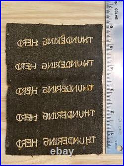 US ARMY WW2 VTG Patch 8th ARMORED DIVISION THUNDERING HERD UNCUT x5