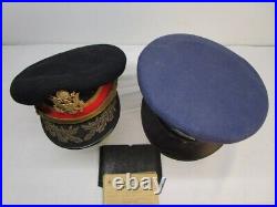 US Air Force US Army Military Uniform Dress Hats and War Ration Book