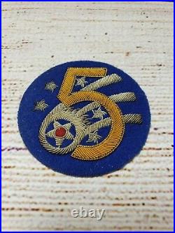 US Army 5th Air Force Theater-Made Bullion Patch Original WW2 WWII