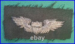 US Army Air Force Authentic WW2 Bullion Thread Flight Wings on Wool Patch