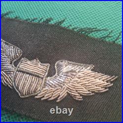 US Army Air Force Authentic WW2 Bullion Thread Flight Wings on Wool Patch