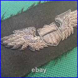 US Army Air Force Authentic WW2 Bullion Thread Flight Wings on Wool Patch