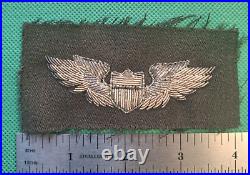 US Army Air Force Authentic WW2 Bullion Thread Flight Wings on Wool Patch