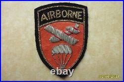 US Army Airborne Command Early Post WW2 Rare Vintage Handmade Bullion Patch