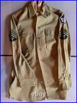 US Army Alaska Defense Command WWII Ike dress coat pants shirt & tie withpatches