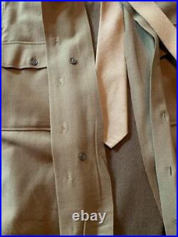 US Army Alaska Defense Command WWII Ike dress coat pants shirt & tie withpatches