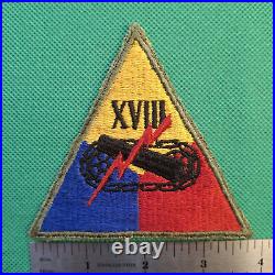 US Army Authentic WW2 18th Armored Corps (lightning bolt through numerals) Patch