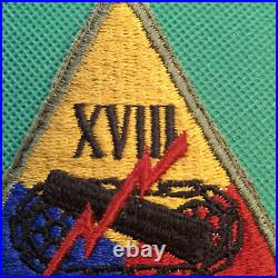 US Army Authentic WW2 18th Armored Corps (lightning bolt through numerals) Patch