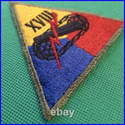 US Army Authentic WW2 18th Armored Corps (lightning bolt through numerals) Patch