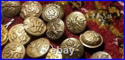 US Army, Canadian British Army WWII And After Uniform Buttons 28 Buttons Set Idc