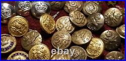 US Army, Canadian British Army WWII And After Uniform Buttons 28 Buttons Set Idc